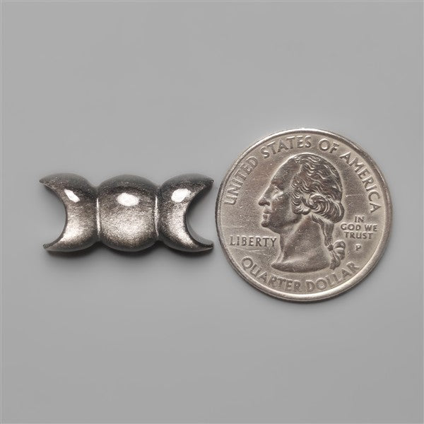 Silversheen Obsidian Triple Moon Carving