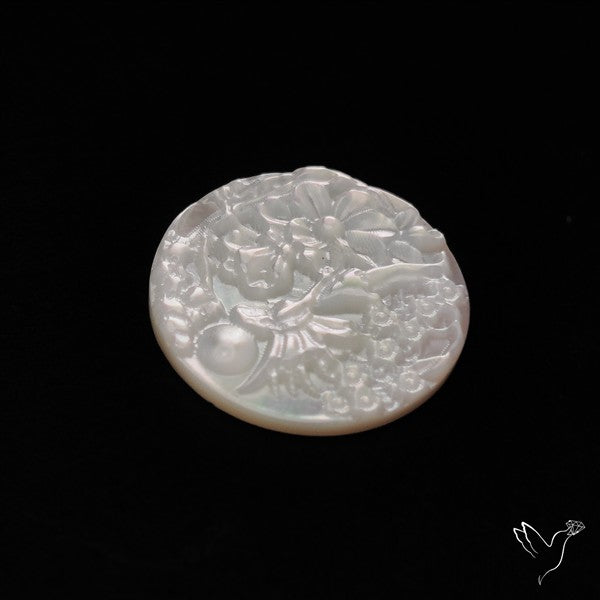 Mother Of Pearl Mughal Carving Natural Angel Garden