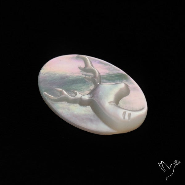 Mother Of Pearl Reindeer Carving