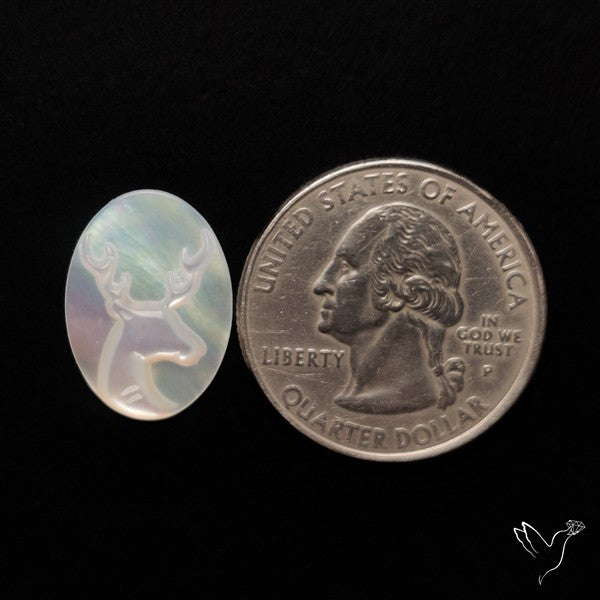 Mother Of Pearl Reindeer Carving