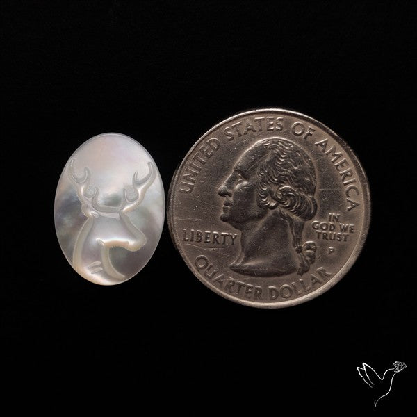 Mother Of Pearl Reindeer Carving