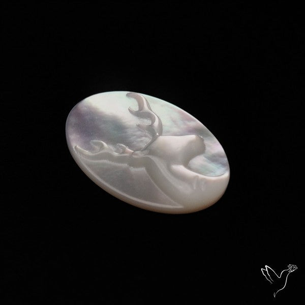 Mother Of Pearl Reindeer Carving