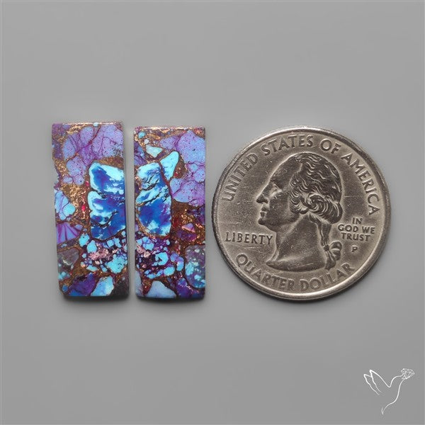 Purple Mohave Turquoise Pair