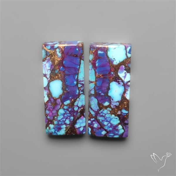 Purple Mohave Turquoise Pair