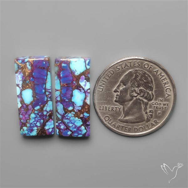 Purple Mohave Turquoise Pair