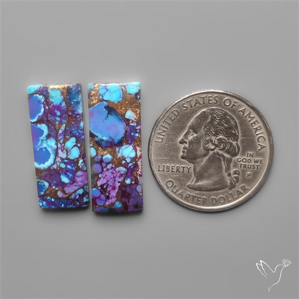 Purple Mohave Turquoise Pair