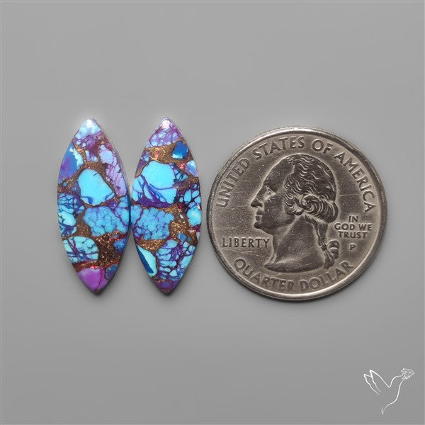 Purple Mohave Turquoise Pair