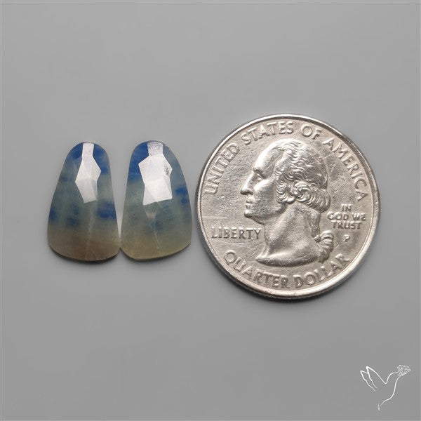 Rose Cut Blue Sapphire Pair