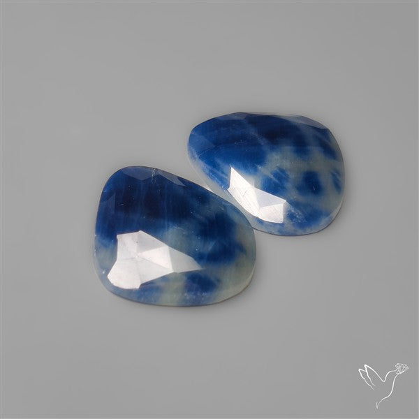 Rose Cut Blue Sapphire Pair