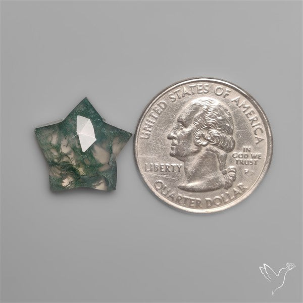 Rose Cut Himalayan Quartz With Moss Agate Star Doublet