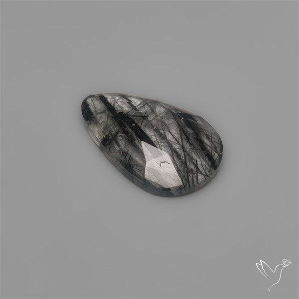 Rose Cut Black Tourmalinated Quartz