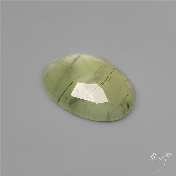 Rose Cut Gemmy Tourmalinated Prehnite