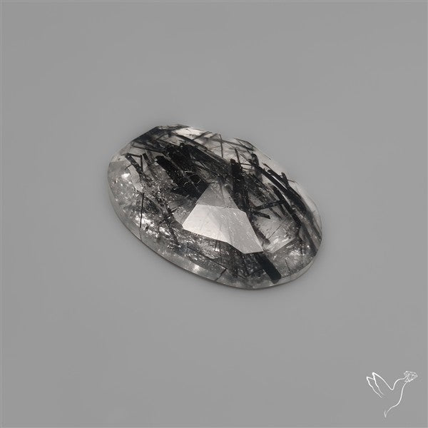 Rose Cut Black Tourmalinated Quartz