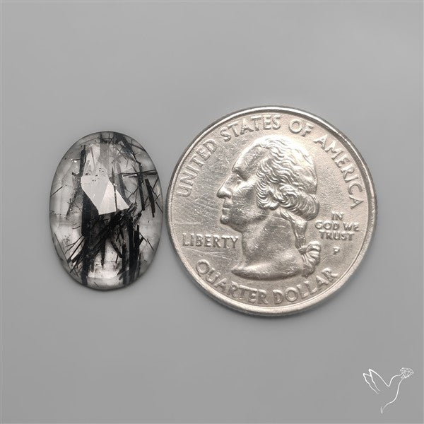 Rose Cut Black Tourmalinated Quartz