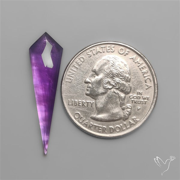 Long Cut Amethyst With Mother Of Pearl Doublet