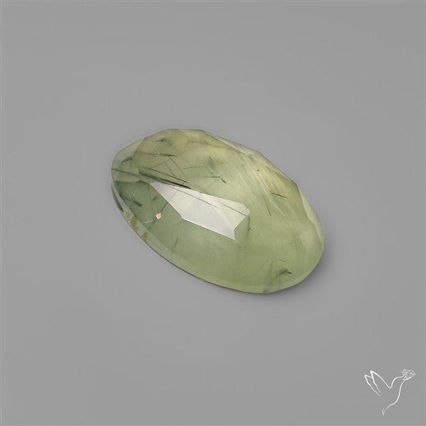 Rose Cut Black Tourmalinated Prehnite