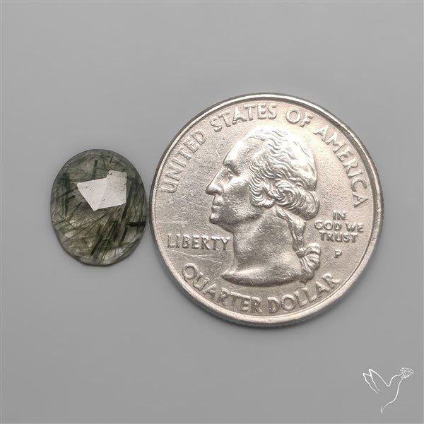 Rose Cut Green Rutilated Quartz