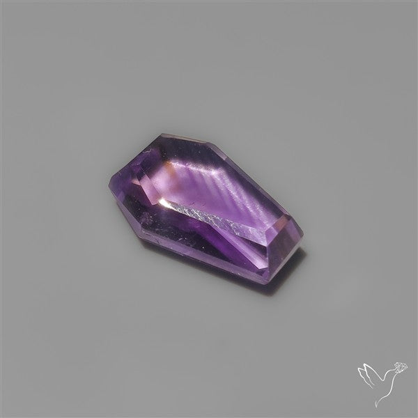 Step Cut Amethyst Coffin Carving