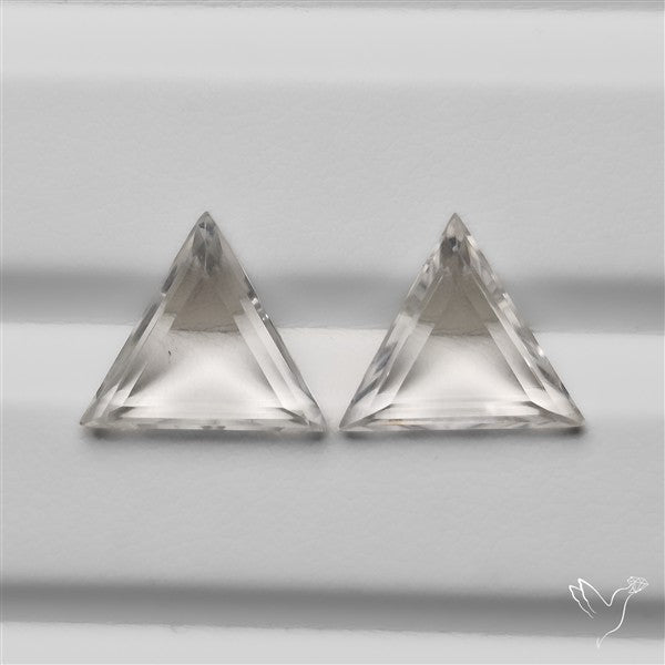 Portrait Cut Clear Himalayan Crystal Quartz Pair