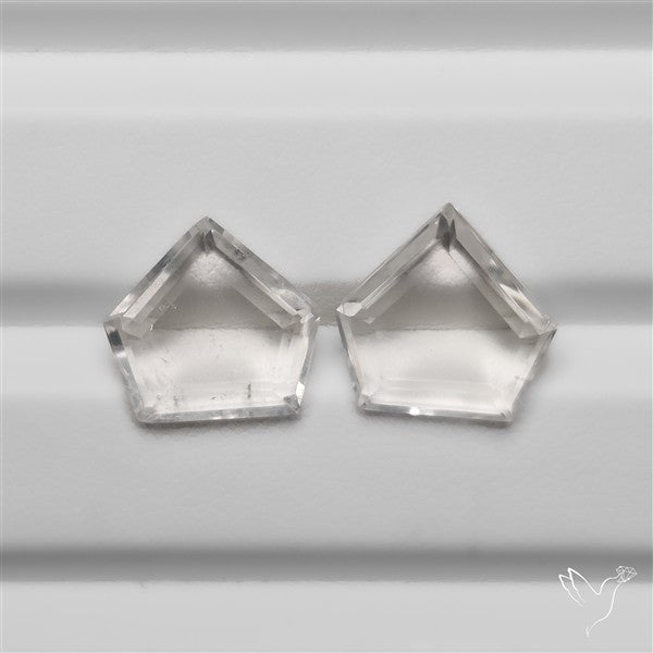 Portrait Cut Clear Himalayan Crystal Quartz Pair