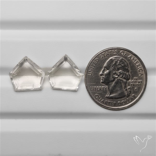 Portrait Cut Clear Himalayan Crystal Quartz Pair