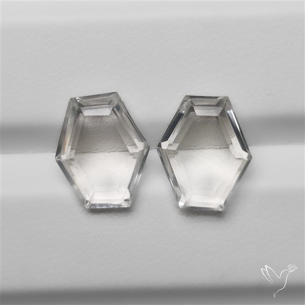 Portrait Cut Clear Himalayan Crystal Quartz Pair