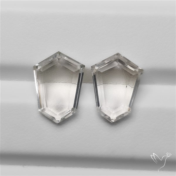 Portrait Cut Clear Himalayan Crystal Quartz Pair