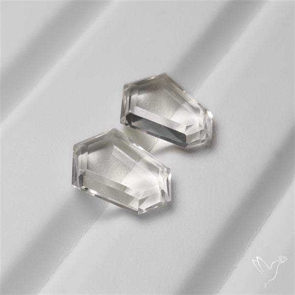 Portrait Cut Clear Himalayan Crystal Quartz Pair