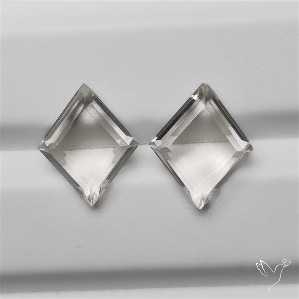 Portrait Cut Clear Himalayan Crystal Quartz Pair