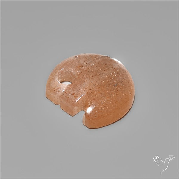 Peach Moonstone Elephant Carving