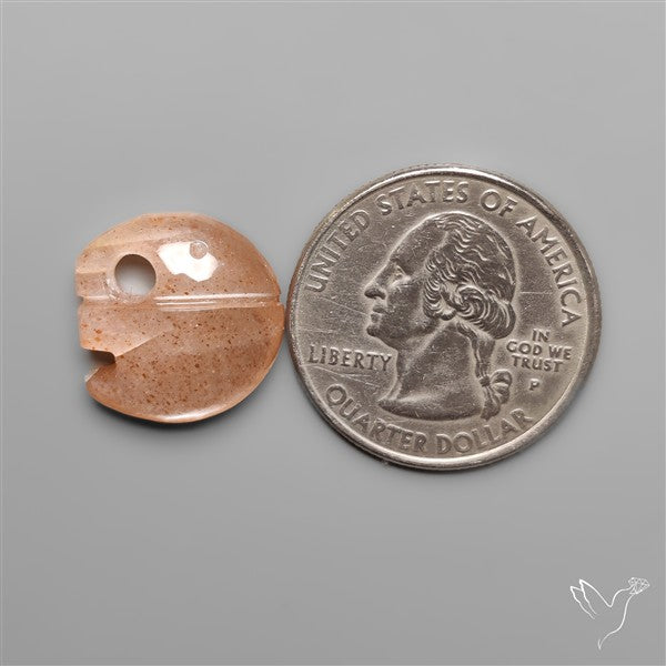 Peach Moonstone Elephant Carving