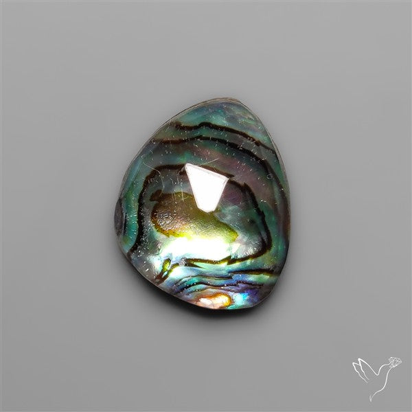 Rose Cut Himalayan Quartz With Abalone Shell Doublet