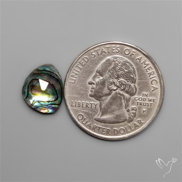 Rose Cut Himalayan Quartz With Abalone Shell Doublet