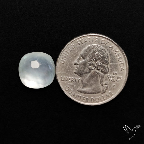 Honeycomb Cut Himalayan Quartz With Mother Of Pearl Doublet