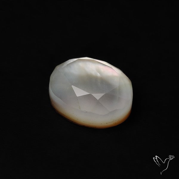 Rose Cut Himalayan Quartz With Mother Of Pearl Doublet