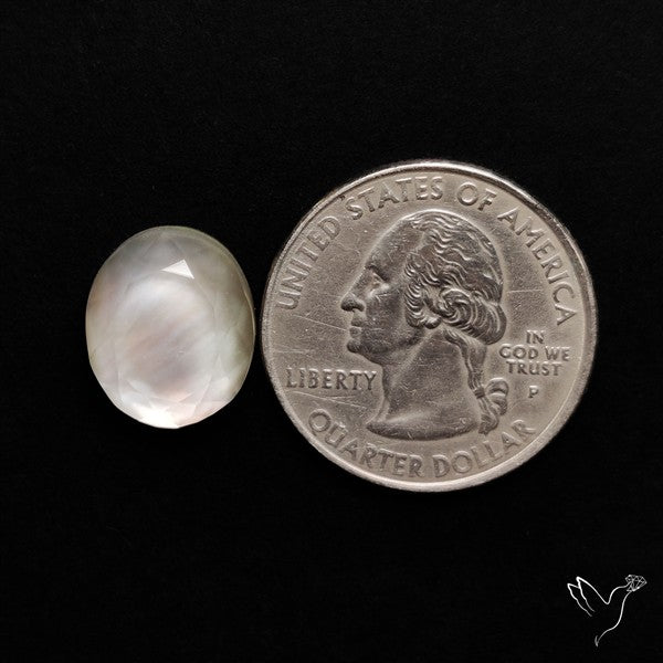 Rose Cut Himalayan Quartz With Mother Of Pearl Doublet