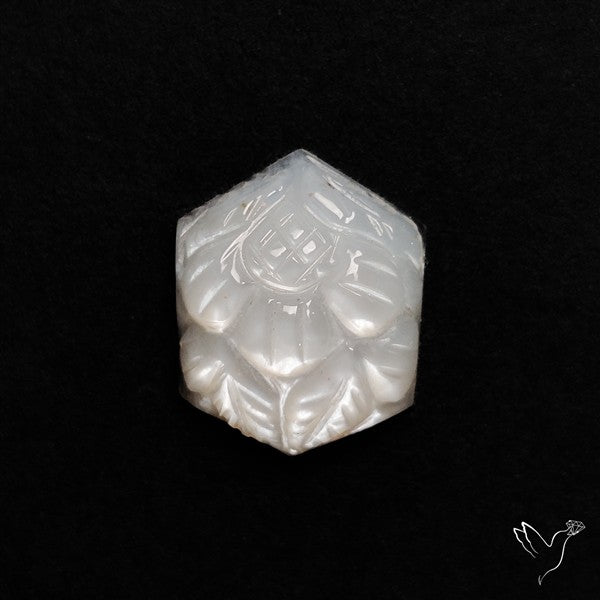 White Moonstone Mughal Carving