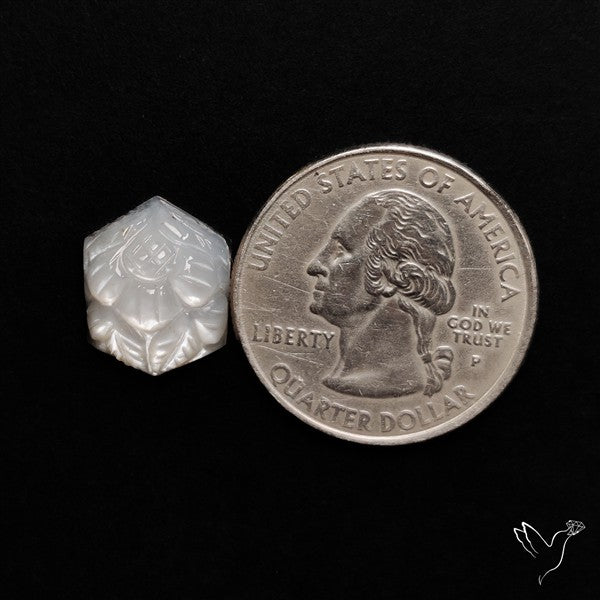 White Moonstone Mughal Carving