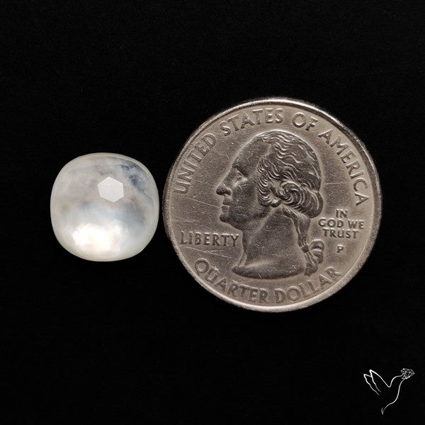 Honeycomb Cut Himalayan Quartz With Mother Of Pearl Doublet