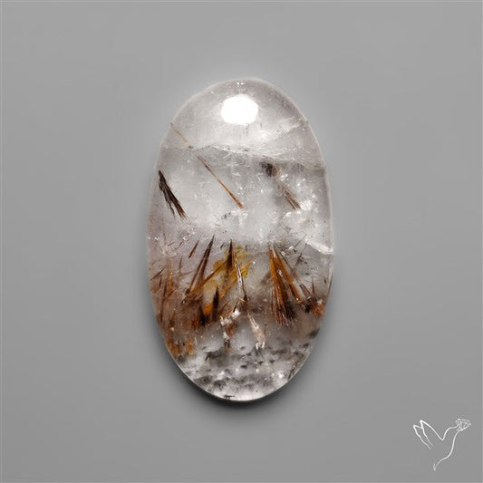 Cacoxenite In Quartz Cabochon