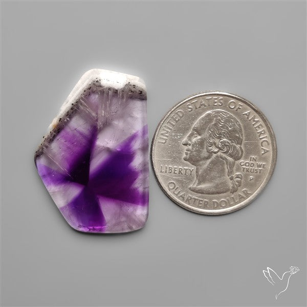 Trapiche Phantom Amethyst Slice Cabochon