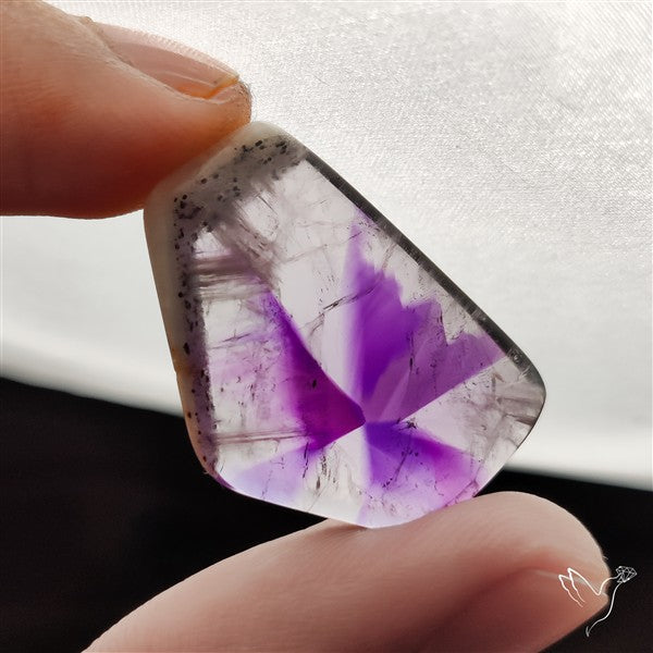 Trapiche Phantom Amethyst Slice Cabochon