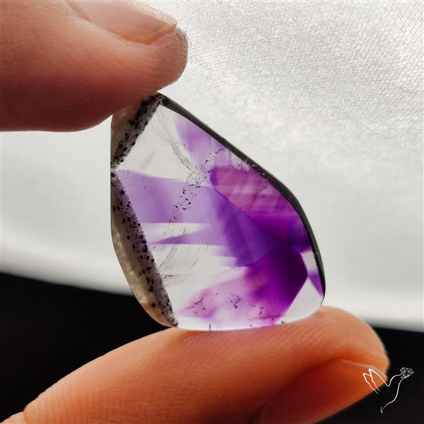 Trapiche Phantom Amethyst Slice Cabochon