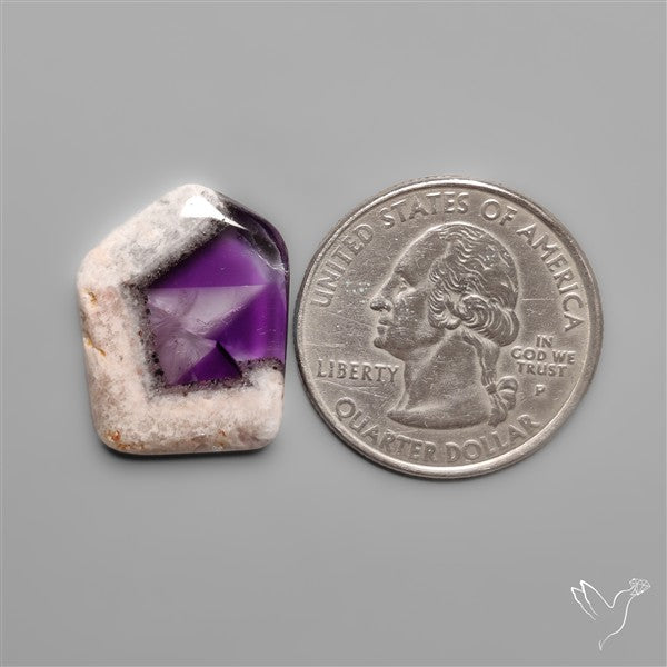 Trapiche Phantom Amethyst Slice Cabochon