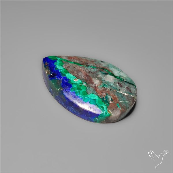 Azurite Malachite with Cuprite Cabochon