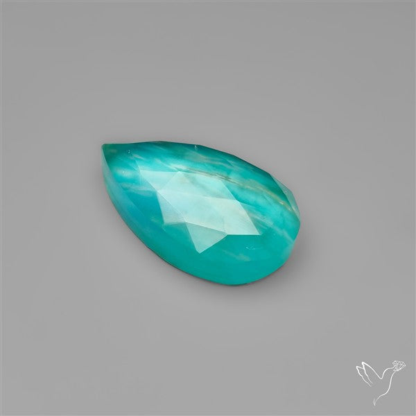 Peruvian Ice Amazonite With Rose Cut Himalayan Quartz Doublet