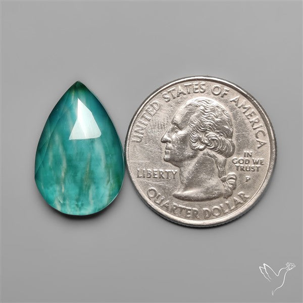 Peruvian Ice Amazonite With Rose Cut Himalayan Quartz Doublet