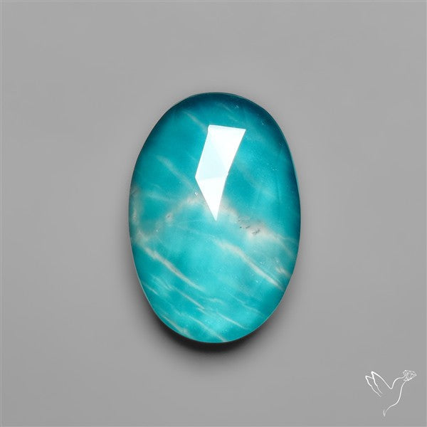 Peruvian Ice Amazonite With Rose Cut Himalayan Quartz Doublet