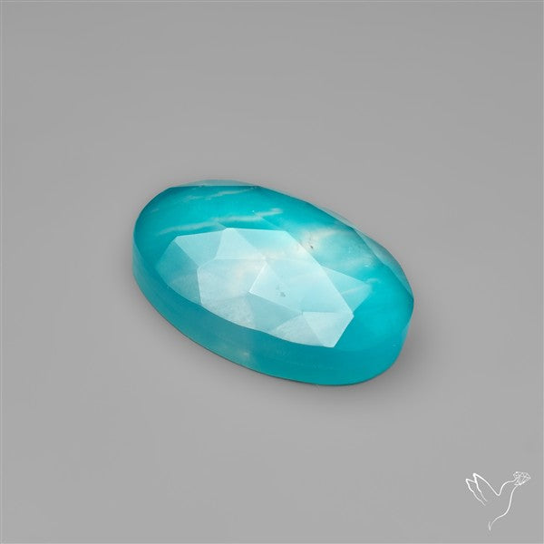 Peruvian Ice Amazonite With Rose Cut Himalayan Quartz Doublet