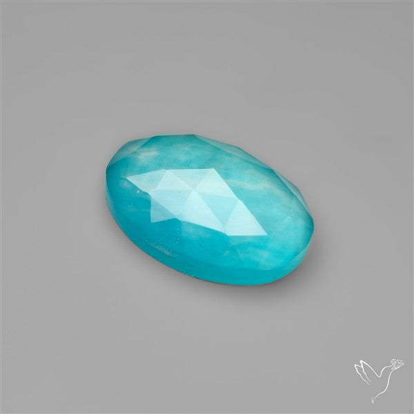 Peruvian Ice Amazonite With Rose Cut Himalayan Quartz Doublet